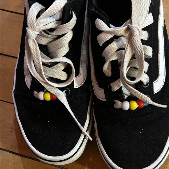 EUC Vans Classic Black and White Shoes with Bead Detail - Picture 8 of 13